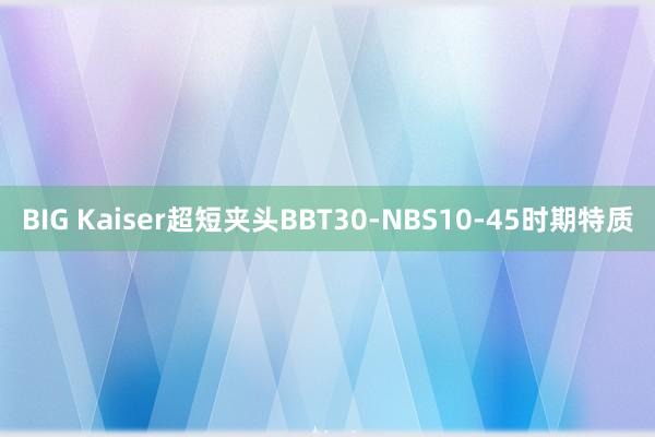 BIG Kaiser超短夹头BBT30-NBS10-45时期特质