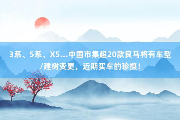 3系、5系、X5...中国市集超20款良马将有车型/建树变更，近期买车的珍摄！